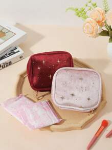 1pc Simple Star-Shaped Cosmetic Bag, Portable Multifunctional Coin Pouch, Women's Accessory Organizer Makeup Travel Toiletry Organizer Essentials Gifts Storage Zipper Accessories Nail