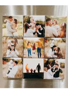 Imanes personalizados con foto - Set de 2/4/6/10, 5.08x5.08 cm Imanes personalizados para refrigerador, ganchos de pared de metal hechos a mano, imanes de imagen cuadrados de estilo de moda para recuerdos, regalo especial para seres queridos