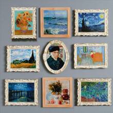 1 件世界著名绘画灵感冰箱贴 - 梵高自画像、向日葵、星夜、鸢尾花、麦田、柏树、毕加索之梦、树脂冰箱贴纸、旅行纪念品、家居装饰、送给朋友的礼物、荷兰纪念品、花瓶、咖啡壶、水果 - 多色 - 查看 3