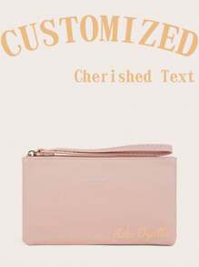 1 件可定制女士长款钱包，带纸币、银行卡和身份证插槽、流苏和心形吊坠装饰、个性化日常旅行手拿包、钱包、迷你钱包、钱包、腕带钱包、卡包 - 彩色 - 查看 2