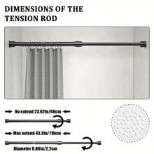 FEPK 1pc Adjustable Tension Curtain Rod, Multifunctional Extension Spring Curtain Rod, Thickened, Suitable For Bathroom, Kitchen, Wardrobe, Windows, Shower Curtains - Bathroom Accessories No-Drill Bathroom Accessories Bathroom Tools