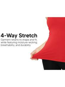 Top tubo de largo largo para mujer y tallas grandes "STRETCH IS COMFORT" | Tallas desde XS a 5X - Lunares rojos y blancos - Ver 9