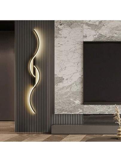 Moderne LED Wand Lamp Home Fixtures Minimalist Linear Sconces ation Simplicity Lights Luxe Cool White/Warm Wit 5500 6000K/2700 3500K Aluminium/Silica Gel Lamps Light/Warm Verlichting Living Room Bedroom Bedside Hallway Aisle Coffee Shops Farmho Cloakroom Corridor Office Entrance Zwart Goud Long Indoor Lighting ative view 5