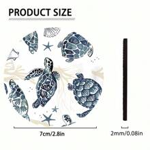 2 件可爱迷你海龟杯垫，个性化汽车装饰，人造皮革防水防尘高清图案 - 防滑材料，适用于汽车内饰，适合作为生日礼物