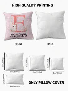1 Peça Capa de Almofada Personalizável com Impressão de Nome ou Foto, Presente para Casais, Decoração para Casa, Impressão em um Lado, Sem Enchimento Incluído, 1 Peça Capa de Almofada Personalizável