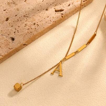 1 件简约不锈钢链项链，适合女性日常佩戴