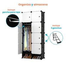 Closet Armable Ropero Zapatero Recamara Organización Rack Moderno Asthetic - Blanco - Ver 7