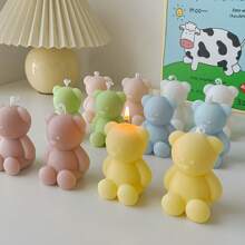DIY Cute Bear Shaped Silicone Candle Mold, Animal Scented Candle Sitting Bear Plaster Mold