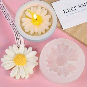 雏菊洋甘菊花硅胶模具汽车香薰环氧手工皂蜡烛模具DIY装饰模具最新款