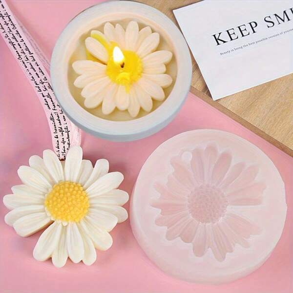 Daisy Chamomile Flower Silicone Mold Car Aromatherapy Epoxy Handmade Soap Candle Mold DIY Decoration Mold Newest