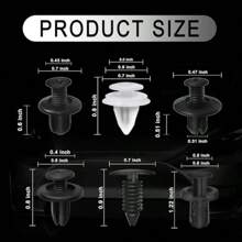 100 个保险杠夹汽车夹塑料铆钉紧固件推入固定器套件，带尺寸汽车推针铆钉套装带紧固件拆卸器。