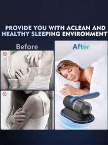 Portable Multi-Function Dust Mite Vacuum Cleaner, Mattress Vacuum Cleaner With UV Light, Allergen Removal, Strong Suction, Cordless Handheld Vacuum For Office, Home, Car