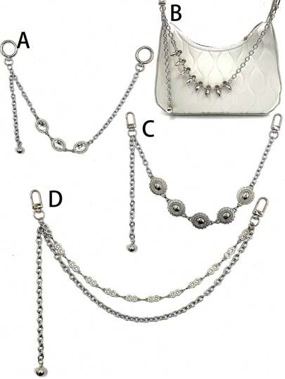 ROMWE Kawaii High-End Luxurious Rhinestone European & American Style Color-Preserving Metal Chain Bag Accessory Charm Beach Vacation Y2K