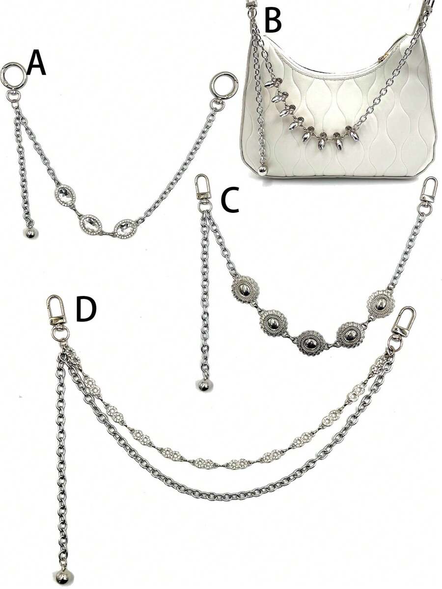 High-End Luxurious Rhinestone European & American Style Color-Preserving Metal Chain Bag Accessory Charm Beach Vacation Y2K - Multicolor - View 1