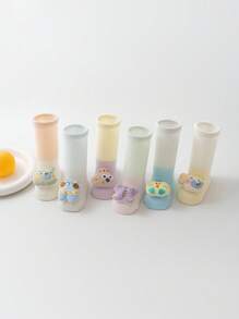 2 双新生儿袜子，轻便夏季，可爱卡通设计，防滑，宽松袖口，适合 0-12 个月婴儿 - 彩色 - 查看 8