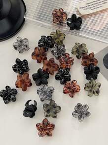 20 件迷你哑光雏菊夹玳瑁色发饰套装发爪爪夹发夹发夹发夹发夹，海滩配饰秋冬花朵发夹女士度假装发饰 - 彩色 - 查看 4