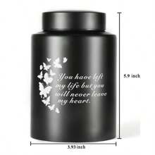 Urnas de cremación con diseño de mariposa para cenizas humanas, urnas decorativas para adultos hombres, mujeres, mascotas perros, gatos - Negro - Ver 6