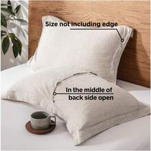 2 fundas de almohada de lino 100 % francés, color liso, lino natural, suave, transpirable, lino, 20 x 26 pulgadas