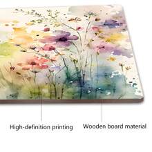 4 posavasos de arte de escritorio con diseños preestablecidos de acuarela creativos, decoración primaveral para el hogar. Sirven para tazas de café, bebidas, té. Base de cilindro de oxígeno para protección y absorción de agua en el escritorio. Esenciales de decoración del hogar y festivos para el escritorio.