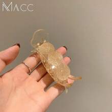 1 件简约优雅水钻发夹，带网状蝴蝶结发夹、发髻夹