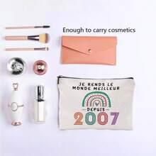 Large Capacity Floral Makeup Bag, Polyester Cosmetic Bag For Women, Suitable For Travel, Business, Gym, Camping And Outdoor Use - Birthday Gift For Her
