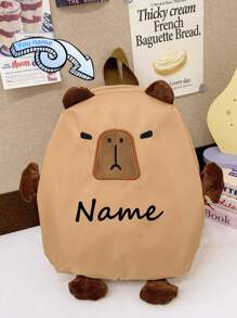Custom Backpack, Custom Name, Casual And Versatile Cute Capybara Custom Backpack. Perfect For Boys And Girls, Freshmen, Great For Outdoor Activities, Back To School Travel, Birthday Gifts For Good Friends. Backpack