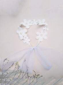 1pc Children/Baby Headband Hair Accessory, Ethereal Mesh Five Flower Ornament Infant Toddler Hair Band
