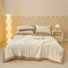1 Peça Edredom Monocromático para Ar-Condicionado, Decoração Doméstica Minimalista Moderna, Edredom Respirável e Leve para o Verão, Roupa de Cama para Uso Diário no Verão