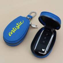 خطة شخصية مخصصة! علامة مفاتيح جلدية بشكل بيضاوي مع تصميم خطاف، أنيقة وقابلة للحمل, يمكنك طباعة شعارك أو اسمك أو صورتك الخاصة عليها، مما يجعل علامة المفاتيح فريدة ويبرز ذوقك المميز