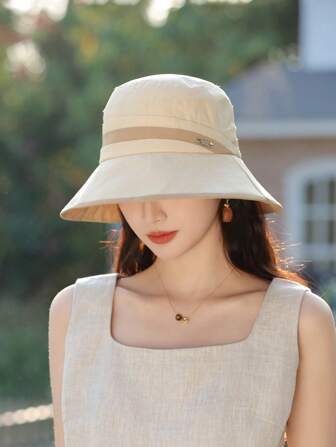 1 件多功能女士/学生双面渔夫帽，大帽檐防晒，适合钓鱼、徒步旅行、户外活动、度假、派对、街头服饰，轻便，适合春、夏、秋季使用