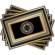 4/6pcs Light Luxury Black And Gold Pattern Composition Pattern Placemats, Gift Placemat, Party Decoration, Home Decorative Placemat, Comfortable Pattern Tabletop Decoration Placemat Coaster, Perfect Gift Placemat, Dinner Decoration Placemat, Perfect Home Decorative Placemat - Multicolor - View 9