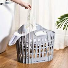 1pc Foldable Laundry Basket, Multifunctional Portable Dirty Clothes Storage, Large Capacity Storage Basket, Space Saving, Pink/Blue/Gray