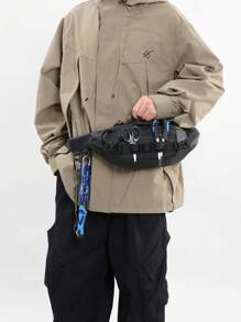 1 Pc Fashion Man's Multifunction Waist Bags Toolkit Sports Bag Hand Chest Bag Purse Shoulder Bag Crossbody Bag Simple With Multi Pockets Lightweight Portable Zip Closure Adjustable Strap For Daily Commuter Bag For Travel Vacation Business Belt Fanny Pack Side Bags For Men