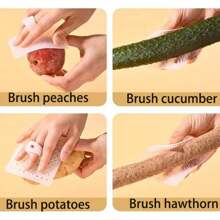 1 st/3 st Multifunctionele Fruit & Groente Reinigingsborstel, Antislip Comfortabele Grip Fruit/Groente/Vaat/Aardappel Schrobborstel Met Zachte Haren Voor Keuken