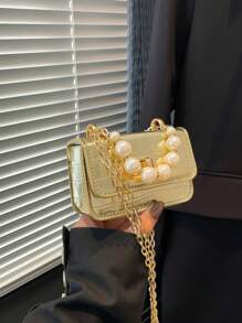 Fashionable Solid Color Versatile Mini Handbag With Chain Strap For Kids - Multicolor - View 8