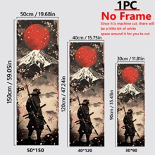 1 件《孤独的武士》挂轴海报 - 充满活力的红日与白雪皑皑的山脉帆布墙艺术、樱花背景、现代动漫装饰，适合室内/室外空间，带或不带框架，大学宿舍公寓装饰，酒店、家庭、客厅、卧室、浴室和办公室墙壁装饰的礼物 - 彩色 - 查看 8