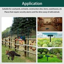 1pc Solar Powered Alarm, Ultrasonic Animal Repeller With Infrared Sensor Sound And Light Alarm, High Frequency Ultrasonic Animal Deterrer, Siren Voice Repeller, LED Flashing Light And Infrared Motion Sensor, For Outdoor Use In Gardens, Farms And Yards To Detect Large Wildlife Activities - Multicolor - View 4