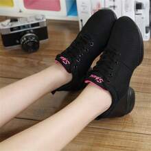 Women's Dance Shoes, Breathable Mesh Dance Sneakers For Modern Dance, Fitness, Yoga, All Season - Black - View 2