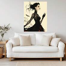 Vintage Witch Dark Gloomy Living Room Decor Gothic Witch Print Witchcraft Canvas Painting