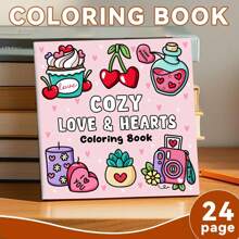 1 libro da colorare rilassante - 24 pagine spesse, immagini interessanti, rilassati, riscalda la tua vita, un libro da colorare artistico per adulti per ridurre lo stress, regalo per la festa della mamma, forniture scolastiche