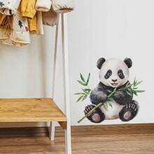 1 buc autocolant de perete cu panda național din bambus pictat, autocolant de perete cu imprimeu din PVC cu desene animate, decal decorativ de perete, autocolant, decal de perete, decal vinil pentru decorarea casei, articole de decor de primăvară care vă reîmprospătează casa, autocolante decorative Rama