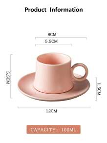 1 Set de 6 tazas de café de cerámica con platillos y cucharas, adecuadas para desayuno en el hogar, leche, café con leche en la oficina, tazas de jugo, como regalo para parejas, familia y amigos