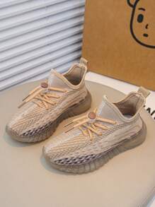 儿童透气运动鞋，时尚休闲运动鞋，春/秋 - 卡其色 - 查看 4