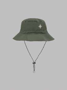 1 件星星设计渔夫帽，时尚、防晒、适合跑步、运动、户外、露营、休闲、可折叠、可调节拉绳、极具吸引力 - 彩色 - 查看 14