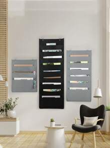 1pc Multi-Layer Hanging Storage - Wall Mounted Magazine, Book And Other Material Holder, Space Saving Essential, Washable Wall-Mounted File/Magazine Rack, Suitable For Office And Home Use - Multicolor - View 3