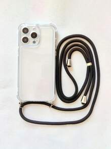 1pc Minimalist Transparent Airbag Anti-Fall Full Coverage Protective Camera Hanging Strap Case, Compatible With IPhone 17/17Pro/17ProMax/17Air, IPhone 7/8/7Plus/8Plus/11/11Pro/11ProMax, X/XR/X MAX/XS/12/12Pro/12ProMax/13/13Pro/13ProMax/14/14Pro/14ProMax/14Plus/15/15Pro/15Plus/15ProMax/16/16e/16Plus/16ProMax/16Pro, S20/S21/S22/S23/S24/S25 Plus Ultra FE Series, Comfortable Soft Protective Cover - Clear - View 3