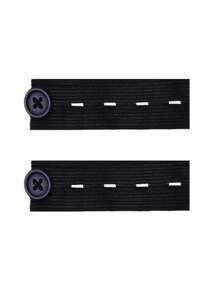 5pcs Elastic Waistband Extender, Adjustable Pant Waist Extender, Maternity Pants Waistband Extender, With Elastic Button - Black - View 4