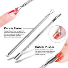 52 Pieces Nail Foil Removal Tin Foil Set, Foil Set, 50 Pieces Of Nail Foil Removal Tin Foil And Steel Push Tool For Nail Removal