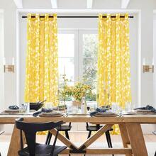 Cortinas transparentes amarillas para sala - Amarillo - Ver 6