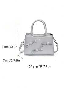 Letter Print Solid Color Fashionable Versatile Office Lady Handbag - Multicolor - View 8